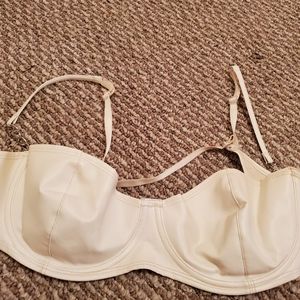 Frederick's of Hollywood Ivory Faux Leather Bra